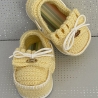 Babyschuhe Mokassions Sneaker gehäkelt gelb hellgelb