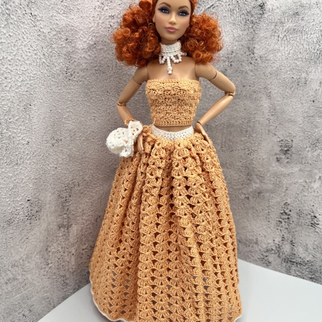 Handgehäkeltes Outfit für 11,5-Zoll-Modepuppen (Barbie, Steffi)