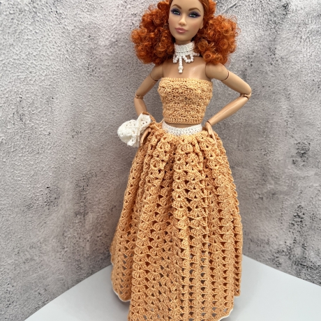 Handgehäkeltes Outfit für 11,5-Zoll-Modepuppen (Barbie, Steffi)