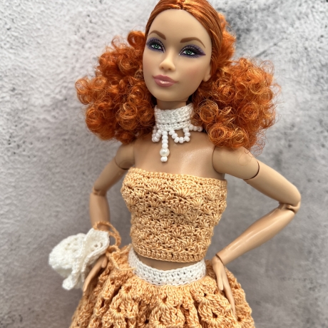 Handgehäkeltes Outfit für 11,5-Zoll-Modepuppen (Barbie, Steffi)