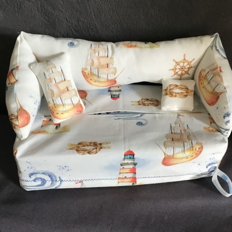 Deko-Sofa Kosmetikbox Sofa Taschentücherbox Sofa - maritim beige
