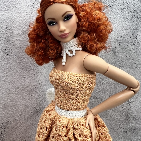 Handgehäkeltes Outfit für 11,5-Zoll-Modepuppen (Barbie, Steffi)