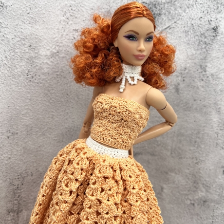 Handgehäkeltes Outfit für 11,5-Zoll-Modepuppen (Barbie, Steffi)