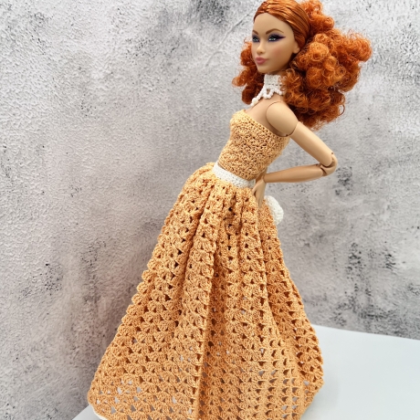 Handgehäkeltes Outfit für 11,5-Zoll-Modepuppen (Barbie, Steffi)