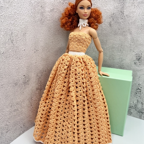 Handgehäkeltes Outfit für 11,5-Zoll-Modepuppen (Barbie, Steffi)