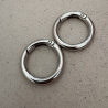 2x Rundkarabiner silber 35mm / 25mm Schlüsselring Taschenring 