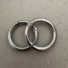 2x Rundkarabiner silber 35mm / 25mm Schlüsselring Taschenring 