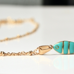 Fisch Halskette Charm Koi vergoldet mit Emaille