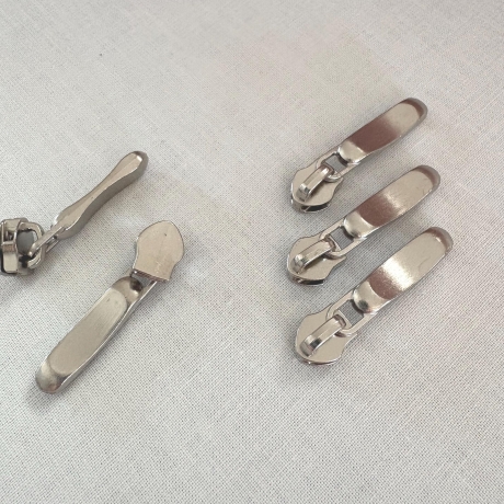2x Zipper silber formschön Schieber für 5 mm Spirale