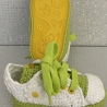 Babyschuhe Turnschuhe Sneaker gehäkelt weiß gelb grün