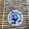 Taschenanhänger - Deko - Lila Dino - holo - Geschenk für Dino-Fan