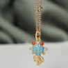 Kette Charm Koi Fisch vergoldet mit Emaille