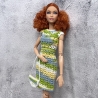 Buntes Puppenkleid und Zubehör für 1:6 Puppen (Barbie, Steffi)
