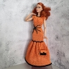 Halloween Kleid für Puppen (Barbie, Steffi), orange