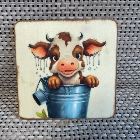Untersetzer - Türschild - süßes Kälbchen - Deko - Kinderzimmer