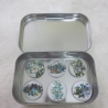 6er Set Cabochon Magnete Blumen Blau Bleu