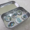 6er Set Cabochon Magnete Blumen Blau Bleu