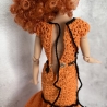 Halloween Kleid für Puppen (Barbie, Steffi), orange