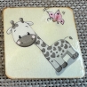 Untersetzer - Türschild - kleine herzige Giraffe - Kinderzimmer