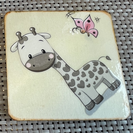 Untersetzer - Türschild - kleine herzige Giraffe - Kinderzimmer
