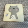 Untersetzer - Türschild - träumende graue Katze - Kinderzimmer