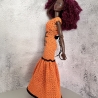 Halloween Kleid für Puppen (Barbie, Steffi), orange
