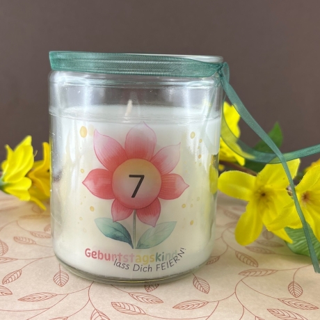 Glaskerze mit Jahreszahl zum xx Geburtstag
