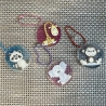 Taschenanhänger Deko - Äffchen & dunkelblauer Hintergrund & Kette
