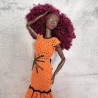 Halloween Kleid für Puppen (Barbie, Steffi), orange