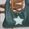 Kunstleder Tasche XXL Stern groß grün