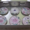 6er Set Cabochon Magnete Blumen Motive Lila