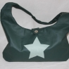 Kunstleder Tasche XXL Stern groß grün