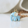 Kette Charm Elefant vergoldet mit Emaille
