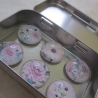 6er Set Cabochon Magnete Blumen Motive Lila