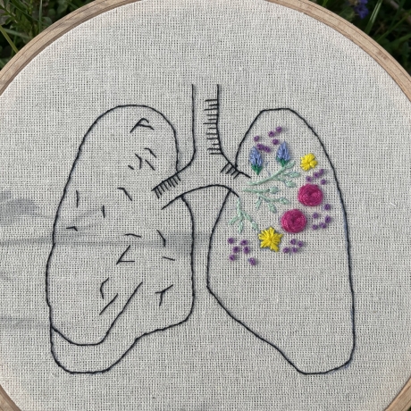 Stickerei Anatomisch Lunge Floral