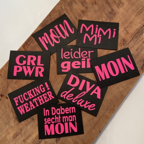 Labels zum Aufnähen SnapPap veganes Leder mit Handmade Plott