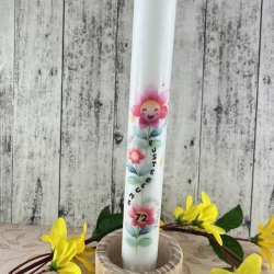 Stabkerzen mit Blumenrankenmotiven & Jahreszahl