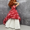 Rotes Puppenkleid und Zubehör für 1:6 Puppen (Barbie, Steffi)