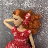 Rotes Puppenkleid und Zubehör für 1:6 Puppen (Barbie, Steffi)