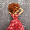 Rotes Puppenkleid und Zubehör für 1:6 Puppen (Barbie, Steffi)