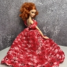 Rotes Puppenkleid und Zubehör für 1:6 Puppen (Barbie, Steffi)