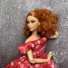 Rotes Puppenkleid und Zubehör für 1:6 Puppen (Barbie, Steffi)