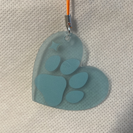 Taschenanhänger oder Deko - Hundepfote - Herzanhänger - 5 cm