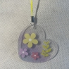 Taschenanhänger oder Deko - Pastell - Blüten- Herzanhänger 