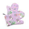 Topfhandschuhe 2er Set – Lila,, Geschenk für Katzenfans,Baumwolle