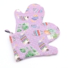 Topfhandschuhe 2er Set – Lila,, Geschenk für Katzenfans,Baumwolle