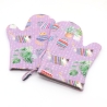Topfhandschuhe 2er Set – Lila,, Geschenk für Katzenfans,Baumwolle