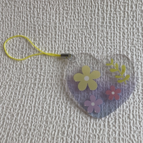 Taschenanhänger oder Deko - Pastell - Blüten- Herzanhänger 