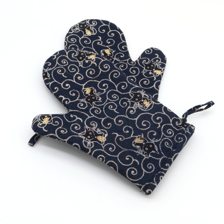 Topfhandschuhe Katzen 2er Set – Baumwolle, Hitzeschutz, Lila,  