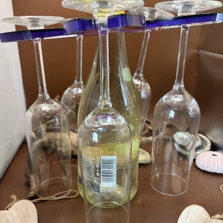 Sekt/Weinflaschenhalter Neu Platz für 5 Gläser Handmade 